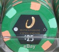 500 Horseshoe Cleveland Paulson Poker Chips Primary Used CASH GAME SET $1-$25