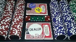 500 LAS VEGAS Eagle 14g Poker Chip Set with 2 Casino used playing card decks/Dice