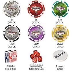 500 Las Vegas Poker Chip Set 14 Gram Heavy Weighted Poker Chips