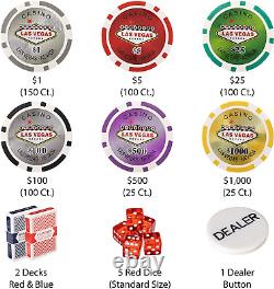 500 Las Vegas Poker Chip Set 14 Gram Heavy Weighted Poker Chips