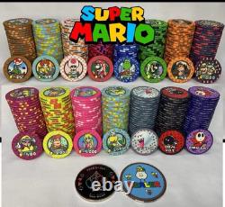 500 Mario Themed Ceramic Poker Chips With Case (build Your Set)