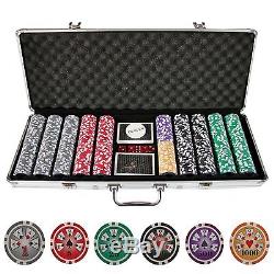 500 Matte Casino Table Hi Roller Poker chips Set New