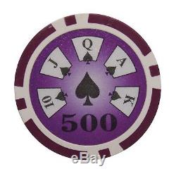 500 Matte Casino Table Hi Roller Poker chips Set New