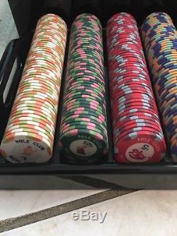 500 Nile Club Ceramic 10 Gram Poker Chip Black Mahogany Locking Poker Set