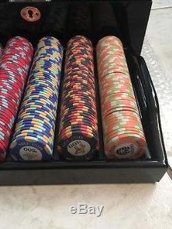 500 Nile Club Ceramic 10 Gram Poker Chip Black Mahogany Locking Poker Set