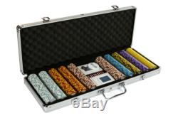 500 PC Las Vegas Poker Club 14 Gram CLAY Poker Chip Set with Case & Real Cards