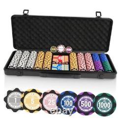 500 PCS Poker Set with 14 Gram Numbered Clay Chips, 500PCS Chips Black Case