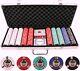 500 Pcs Outlaw Clay Poker Chips Set Home Casino Gambling Card Game Aluminum Case