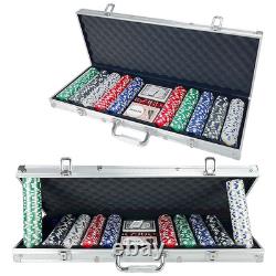 500 Pcs Poker Chips Casino Poker Set with Aluminium Case Texas Holdem Poker Set