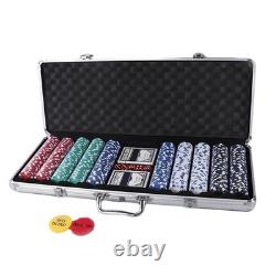 500 Pcs Poker Chips Casino Poker Set with Aluminium Case Texas Holdem Poker Set