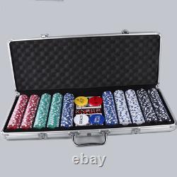 500 Pcs Poker Chips Casino Poker Set with Aluminium Case Texas Holdem Poker Set