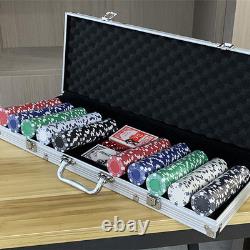 500 Pcs Poker Chips Casino Poker Set with Aluminium Case Texas Holdem Poker Set