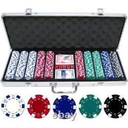 500-Piece 11.5-Gram Dice Poker Chip Set Perfect for 5-8 Players