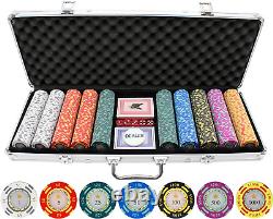 500 Piece 13.5G Clay Poker Chips Casino Quality Ultimate Set Heavyweight withCase