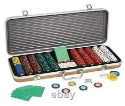 -500 Piece 14 Gram Clay Composite Poker Chip Set with Case. 500 Chip Set