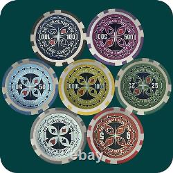 500 Piece Brybelly Ultimate Poker Chip Set 14 Gram Clay with Numbers and Heavy