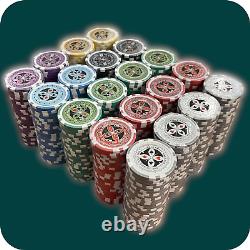 500 Piece Brybelly Ultimate Poker Chip Set 14 Gram Clay with Numbers and Heavy