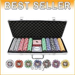 500-Piece Casino Quality Poker Chip Set with Durable Case & Accessories