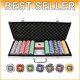 500-Piece Casino Quality Poker Chip Set with Durable Case & Accessories