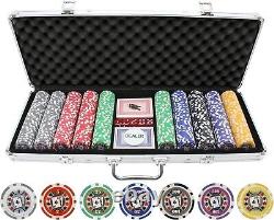 500-Piece Casino Quality Poker Chip Set with Durable Case & Accessories