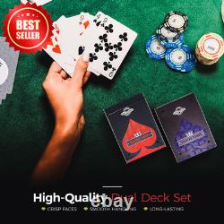 500 Piece Clay Poker Chips Set 13.5G Crown Casino Denomination Case US