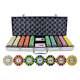 500-Piece Clay Poker Chips Set 13.5g Stripe Suited V2 Multi Colored