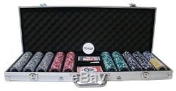 500 Piece Eclipse 14 Gram Clay Poker Chip Set with Aluminum Case (Custom) New