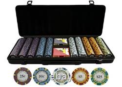 500 Piece Monte Carlo Low Denomination Poker Chip Set 14g Heavy Clay Casino