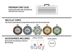 500 Piece Monte Carlo Low Denomination Poker Chip Set 14g Heavy Clay Casino