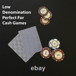 500 Piece Monte Carlo Low Denomination Poker Chip Set 14g Heavy Clay Casino