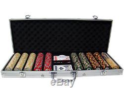500 Piece Nile Club 10 Gram Ceramic Poker Chip Set with Aluminum Case (Custom)