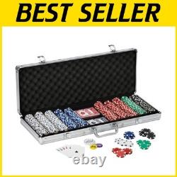 500-Piece Texas Hold'em Poker Chip Set in Aluminum Case