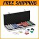 500-Piece Texas Hold'em Poker Chip Set with Aluminum Case