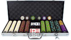 500 Piece The Mint 13.5 Gram Clay Poker Chip Set with Aluminum Case (Custom) New