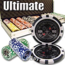 500 Piece Ultimate 14 Gram Clay Poker Chip Set with Aluminum Case (Custom) New