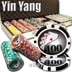 500 Piece Yin Yang 13.5 Gram Clay Poker Chip Set with Aluminum Case (Custom) New