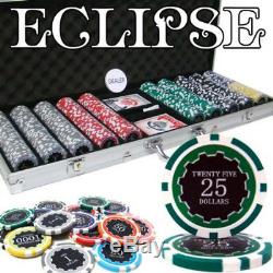 500 Poker Chip Set Aluminum Case 14 Gram Chips Casino Games Easy to See