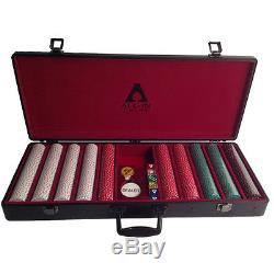 500 Poker Chip Set And Case 100% Clay Vintage Casino Table Pokers Play Credit