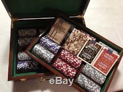 500 Poker Chip Set With 2 Decks Of Sealed Vintage Golden Nugget Cards