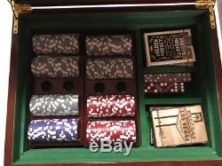500 Poker Chip Set With 2 Decks Of Sealed Vintage Golden Nugget Cards