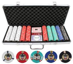 500 Poker Chips, Poker Chip Set Outlaw, 500 Piece Poker Set with Numbers fo