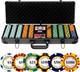 500 Premium 14G Clay Poker Chips Set with Case, Cards & Dealer Button