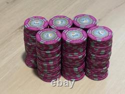 500 QTY 13.5G Crown Casino Poker Chip Set 1,000 Chip Case Included