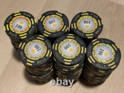 500 QTY 13.5G Crown Casino Poker Chip Set 1,000 Chip Case Included