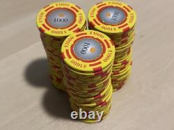 500 QTY 13.5G Crown Casino Poker Chip Set 1,000 Chip Case Included