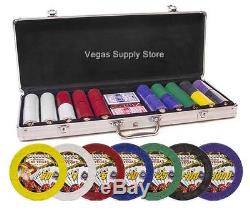 500 Showgirl Poker Chip Set with Aluminum Case, Cards and Dice 90-52set1