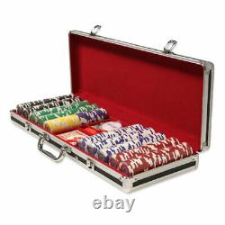 500 Tournament Pro 11.5g Clay Poker Chips Set with Black Aluminum Case Pick Chips