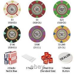 500-count Claysmith Gaming'The Mint' Poker Chips & Cards Set in Aluminum Case