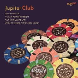 500-count Jupiter Club 43mm Oversize Casino Clay Poker Chip Set