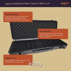 500-count Jupiter Club 43mm Oversize Casino Clay Poker Chip Set